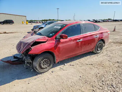 3N1AB7AP8EL629621 — 2014 Nissan Sentra, Передняя часть, фото до ремонта