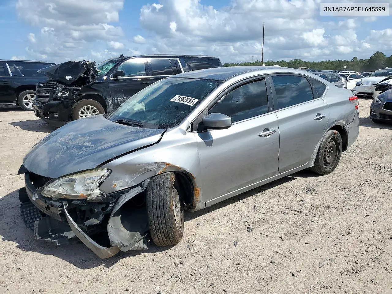 2014 Nissan Sentra S VIN 3N1AB7AP0EL645599 фото 1