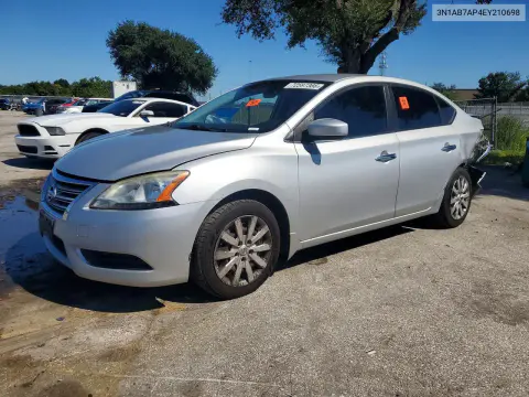 3N1AB7AP4EY210698 — 2014 Nissan Sentra, Задняя часть, фото до ремонта
