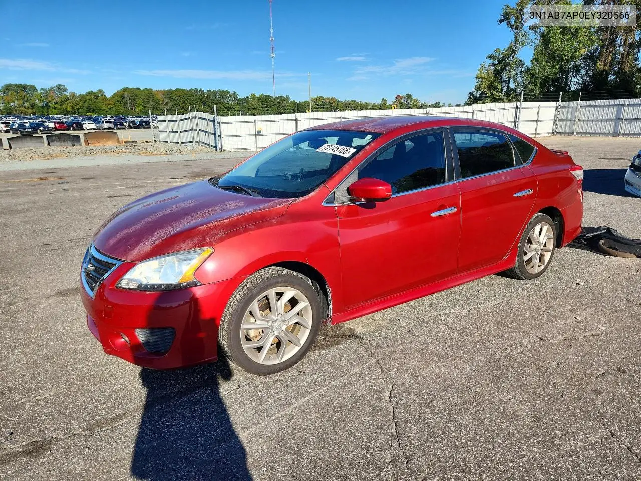 3N1AB7AP0EY320566 Nissan Sentra 2014 — повреждение Мелкие вмятины и царапины, фото до ремонта