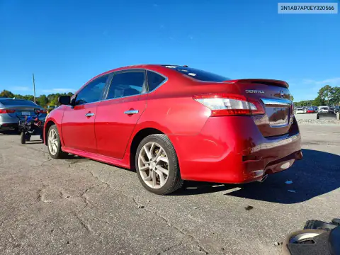 3N1AB7AP0EY320566 — 2014 Nissan Sentra, фото 2 с аукциона Copart 20.10.2026, Мелкие вмятины и царапины