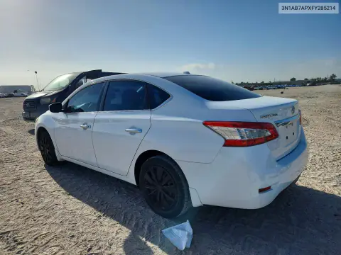2015 Nissan Sentra Sv VIN 3N1AB7APXFY285214 фото 2