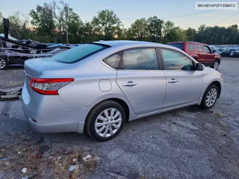 3N1AB7AP2FY358012 — 2015 Nissan Sentra, фото 3 с аукциона Copart 22.10.2026, Подтопление