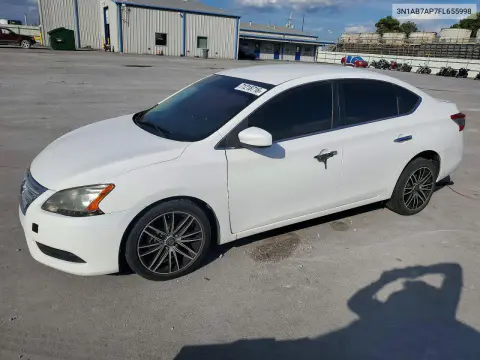 3N1AB7AP7FL655998 — 2015 Nissan Sentra, Передняя часть, фото до ремонта