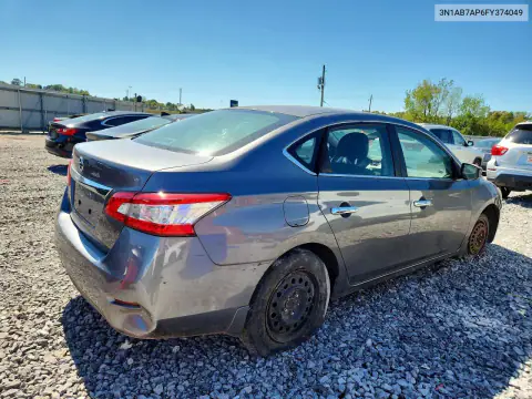 3N1AB7AP6FY374049 — 2015 Nissan Sentra, фото 3 с аукциона Copart 20.10.2026, Передняя часть