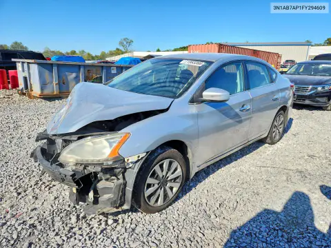 3N1AB7AP1FY294609 — 2015 Nissan Sentra, Передняя часть, фото до ремонта