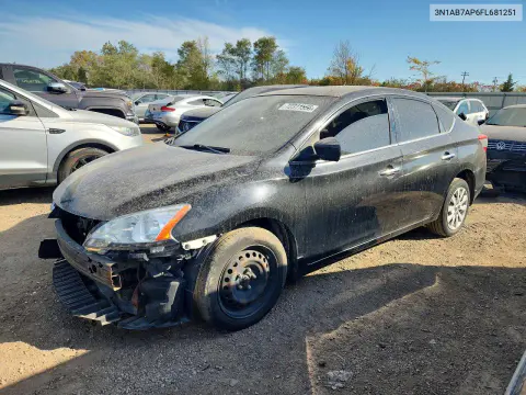 3N1AB7AP6FL681251 — 2015 Nissan Sentra, Передняя часть, фото до ремонта