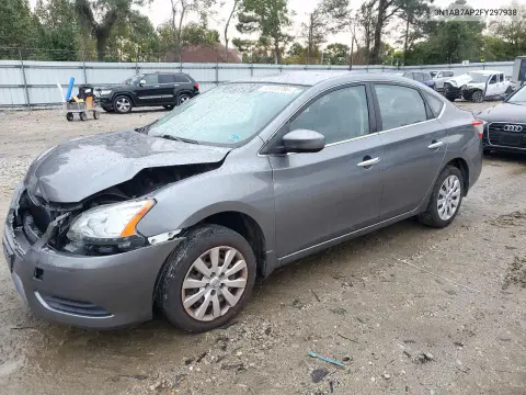 3N1AB7AP2FY297938 — 2015 Nissan Sentra, Передняя часть, фото до ремонта