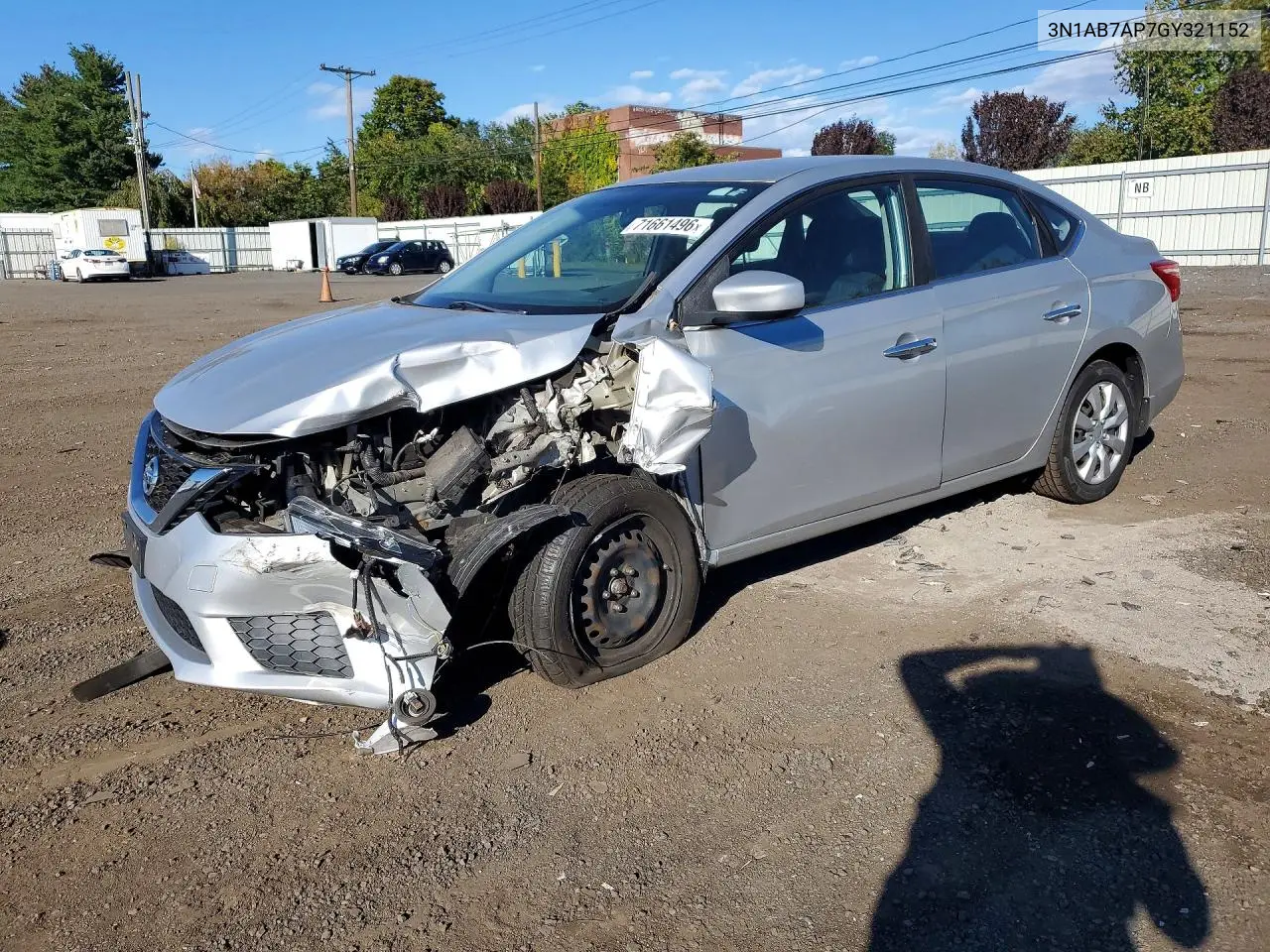 2016 Nissan Sentra Sv VIN 3N1AB7AP7GY321152 фото 1