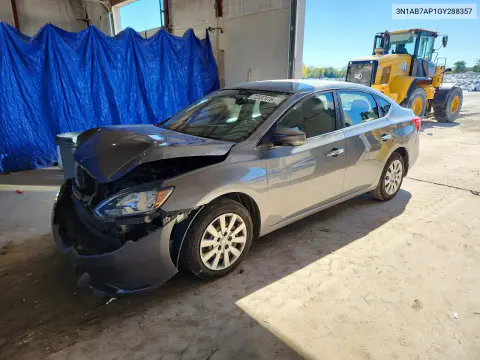 3N1AB7AP1GY288357 — 2016 Nissan Sentra, Передняя часть, фото до ремонта