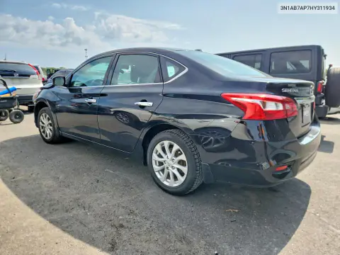2017 Nissan Sentra Sv VIN 3N1AB7AP7HY311934 фото 2