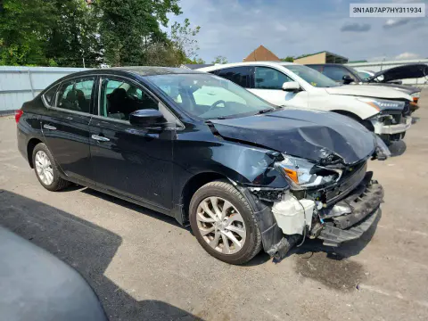 2017 Nissan Sentra Sv VIN 3N1AB7AP7HY311934 фото 4