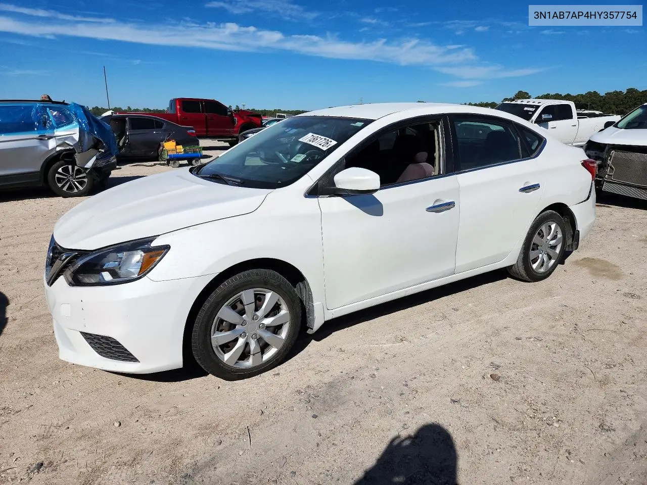 2017 Nissan Sentra Sv VIN 3N1AB7AP4HY357754 фото 1