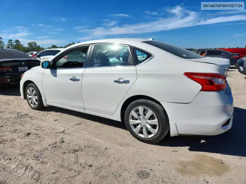 2017 Nissan Sentra Sv VIN 3N1AB7AP4HY357754 фото 2