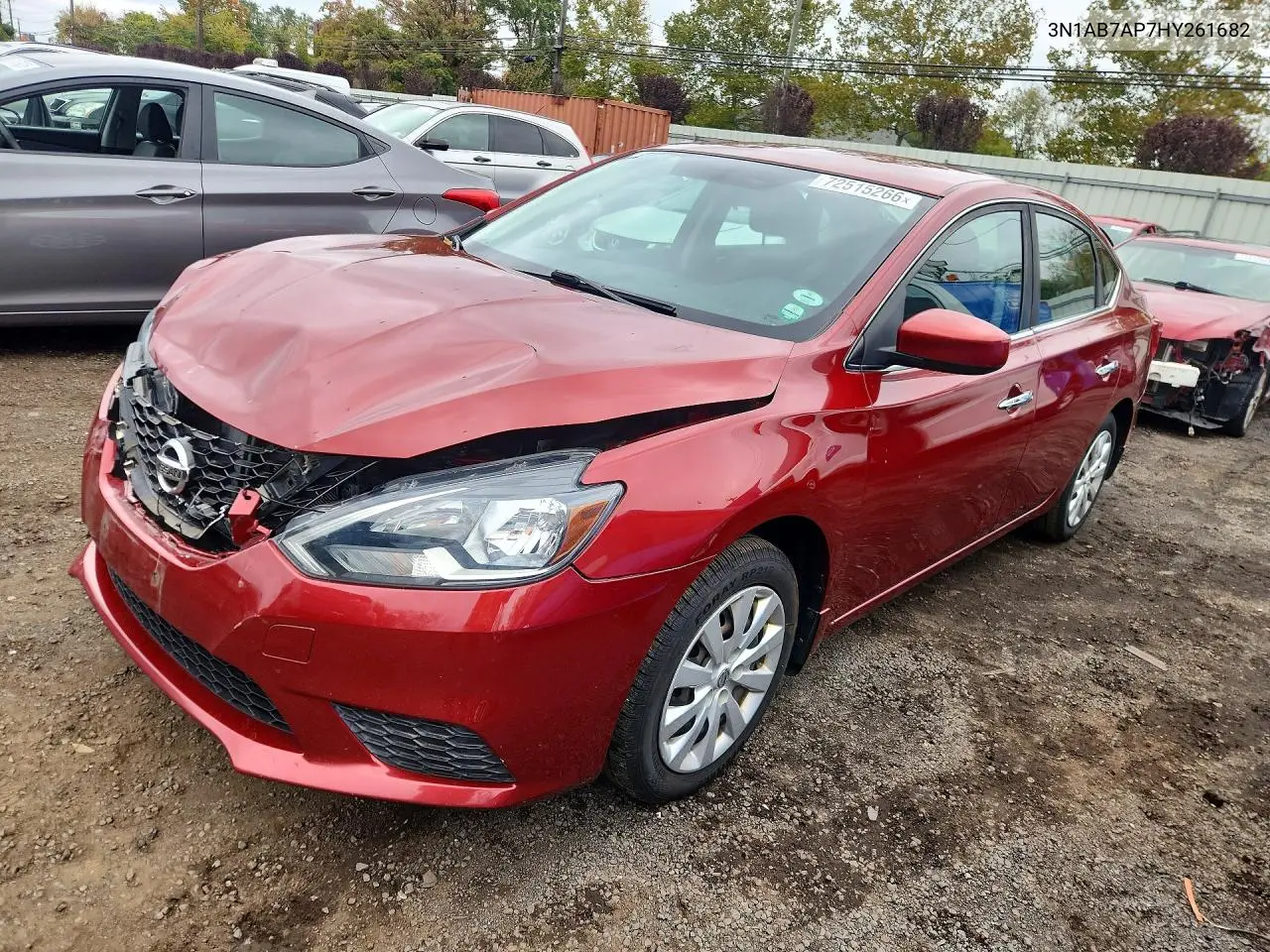 2017 Nissan Sentra Sv VIN 3N1AB7AP7HY261682 фото 1