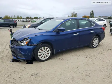 3N1AB7AP1HY403573 — 2017 Nissan Sentra, Передняя часть, фото до ремонта