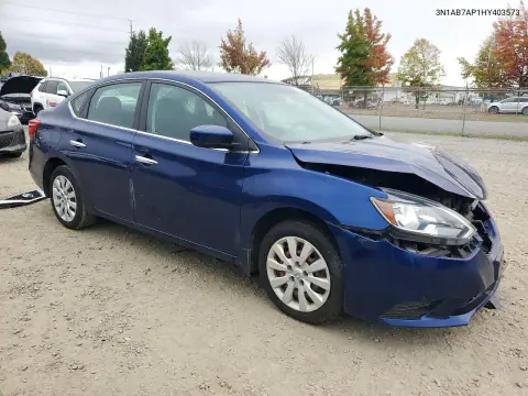 2017 Nissan Sentra S VIN 3N1AB7AP1HY403573 фото 4