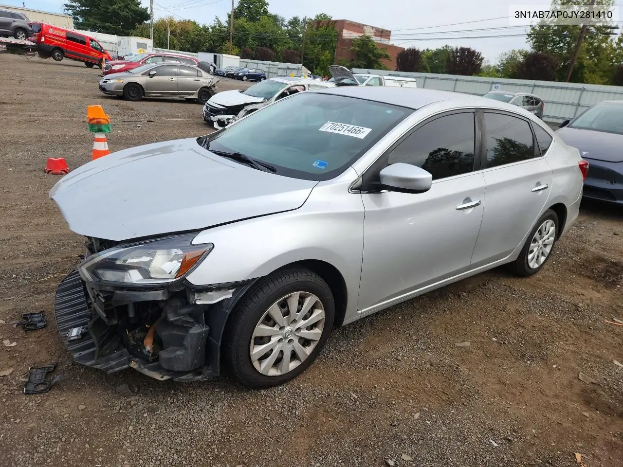 2018 Nissan Sentra S VIN 3N1AB7AP0JY281410 фото 1