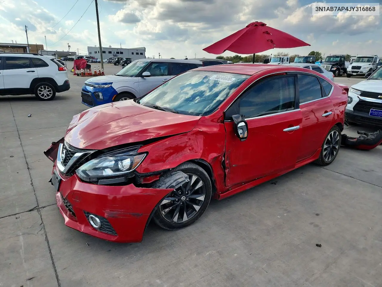 2018 Nissan Sentra Sr VIN 3N1AB7AP4JY316868 фото 1