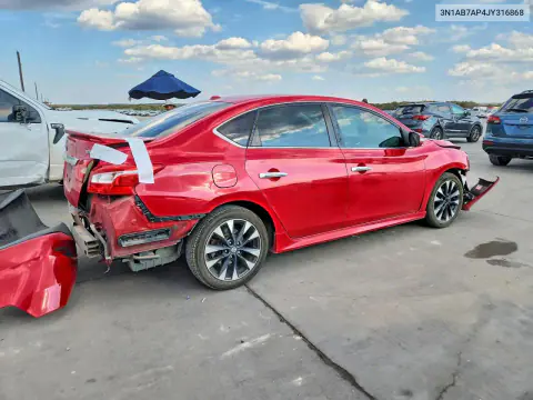 2018 Nissan Sentra Sr VIN 3N1AB7AP4JY316868 фото 3