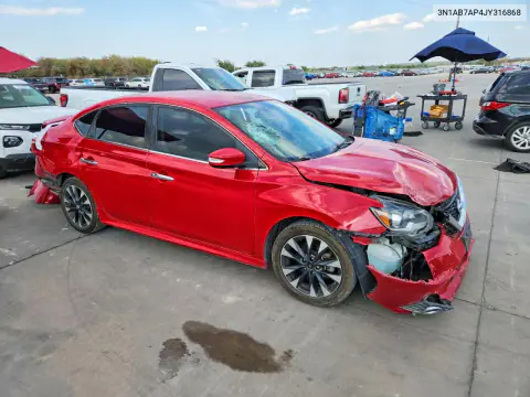 2018 Nissan Sentra Sr VIN 3N1AB7AP4JY316868 фото 4