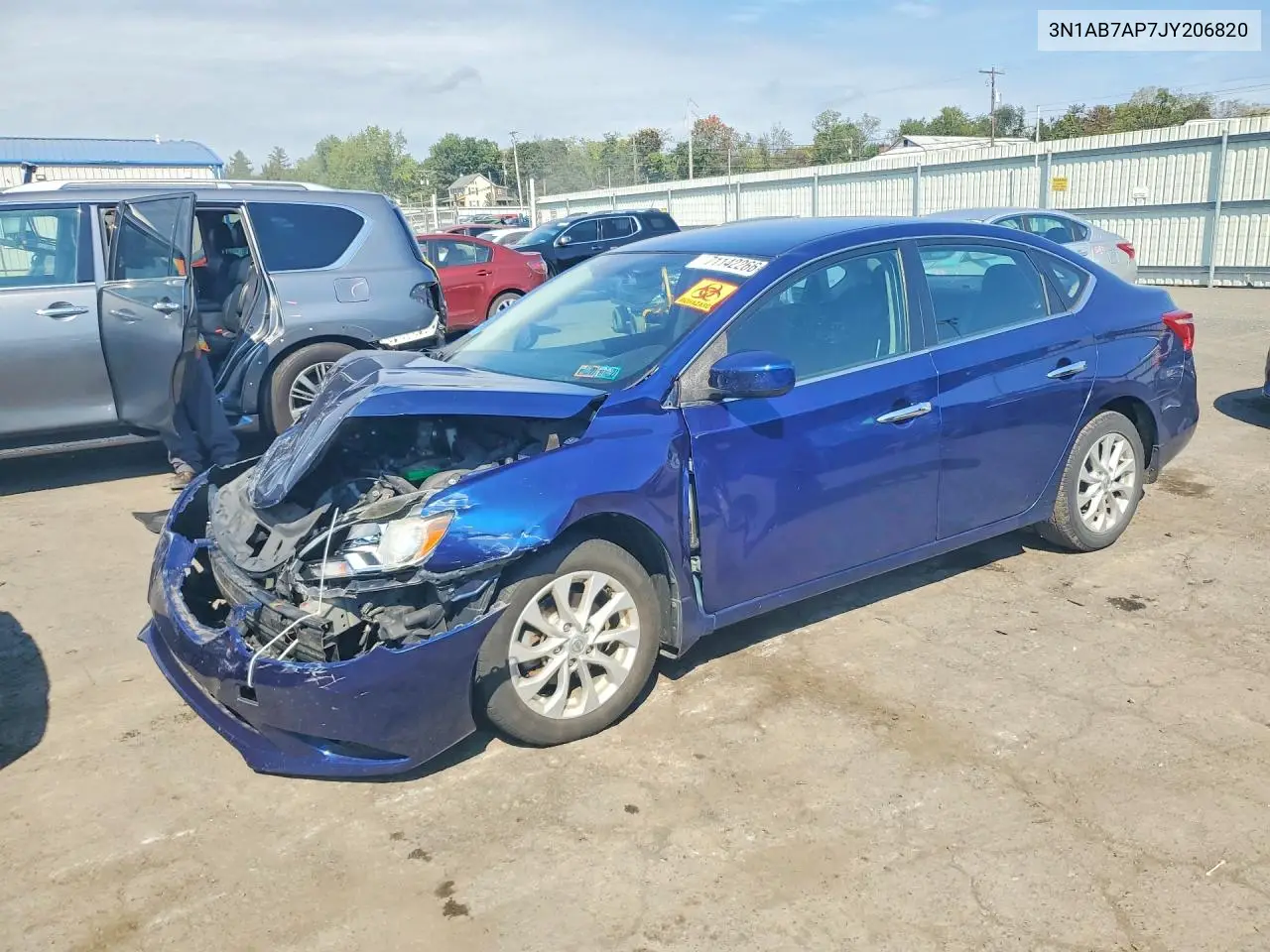 2018 Nissan Sentra Sv VIN 3N1AB7AP7JY206820 фото 1