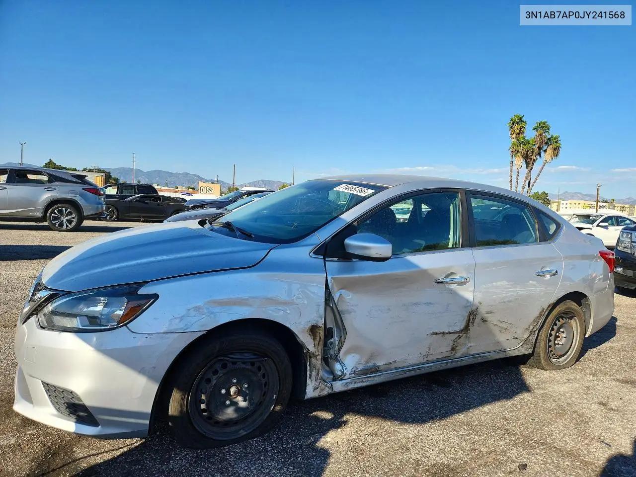 2018 Nissan Sentra S VIN 3N1AB7AP0JY241568 фото 1