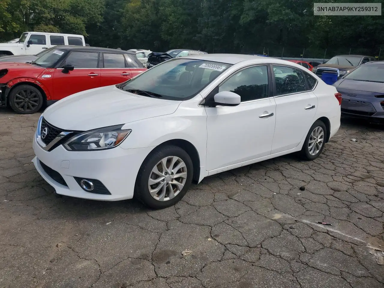 2019 Nissan Sentra Sv VIN 3N1AB7AP9KY259312 фото 1