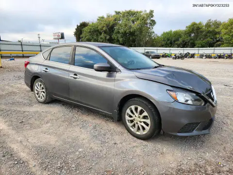3N1AB7AP0KY323253 — 2019 Nissan Sentra, фото 4 с аукциона Copart, Передняя часть