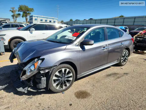 3N1AB7AP6KY318977 — 2019 Nissan Sentra, Передняя часть, фото до ремонта