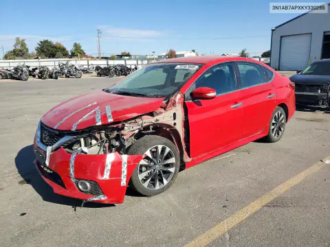 3N1AB7APXKY330288 — 2019 Nissan Sentra, Передняя часть, фото до ремонта
