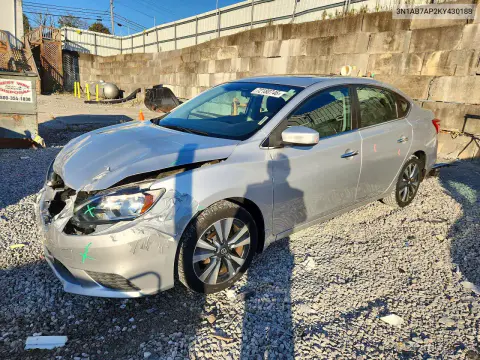 3N1AB7AP2KY430188 — 2019 Nissan Sentra, Передняя часть, фото до ремонта