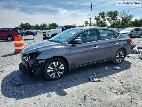 2019 Nissan Sentra Sv VIN 3N1AB7AP9KY274960 фото 1