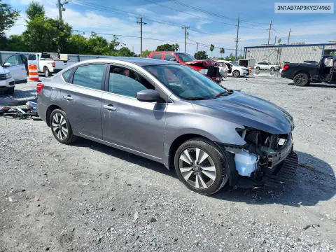 2019 Nissan Sentra Sv VIN 3N1AB7AP9KY274960 фото 4