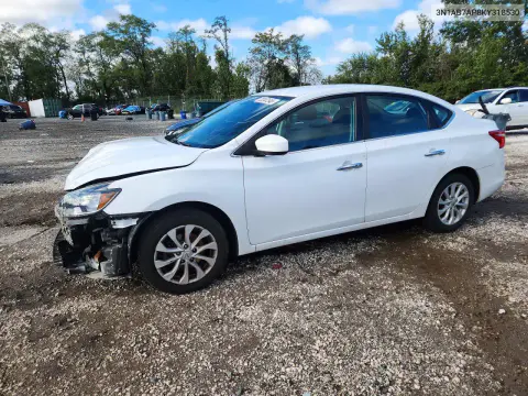 3N1AB7AP8KY318530 — 2019 Nissan Sentra, Передняя часть, фото до ремонта