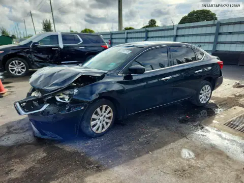 2019 Nissan Sentra S VIN 3N1AB7AP6KY312869 фото 1