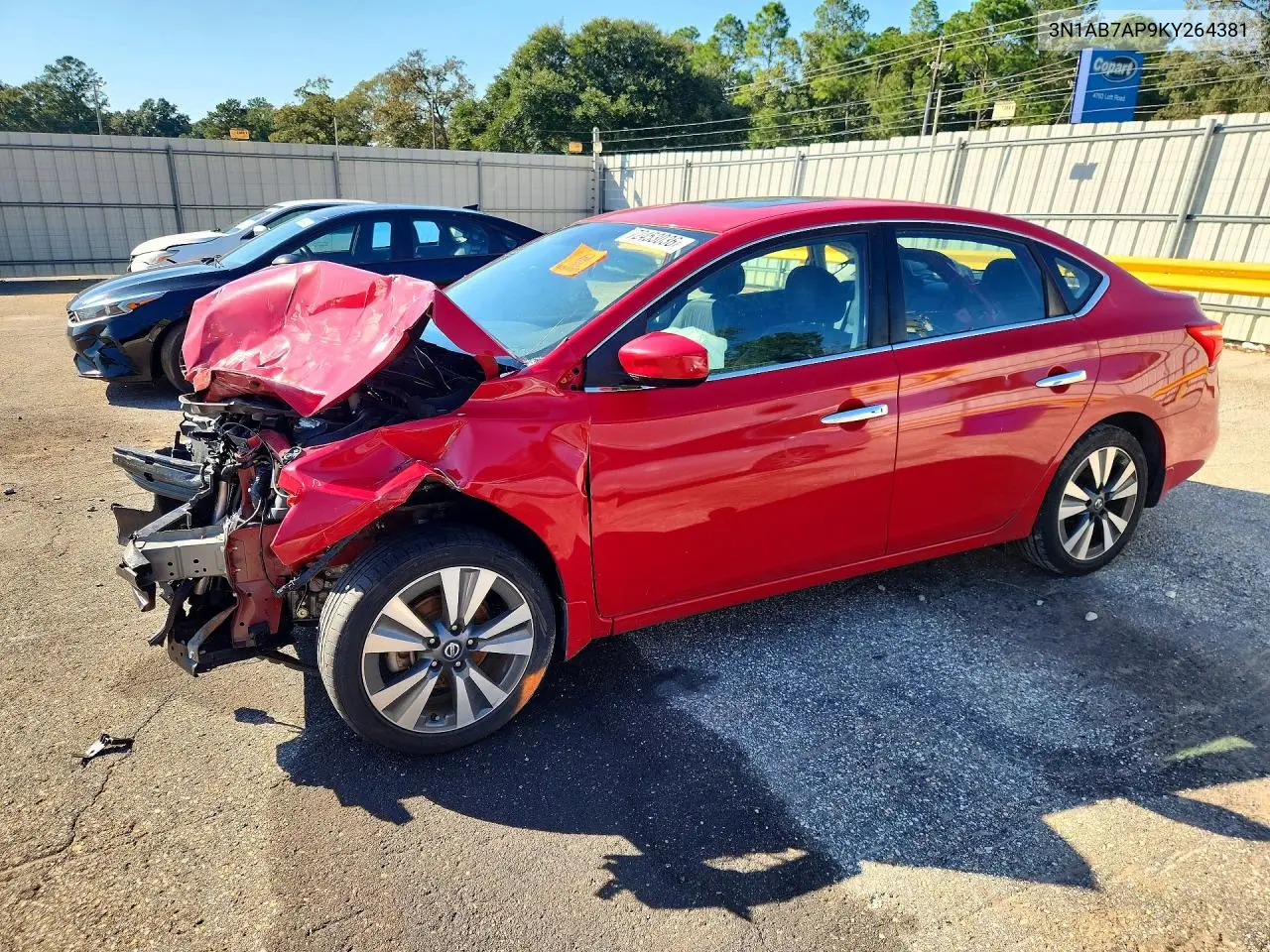 3N1AB7AP9KY264381 Nissan Sentra 2019 — повреждение Передняя часть, фото до ремонта