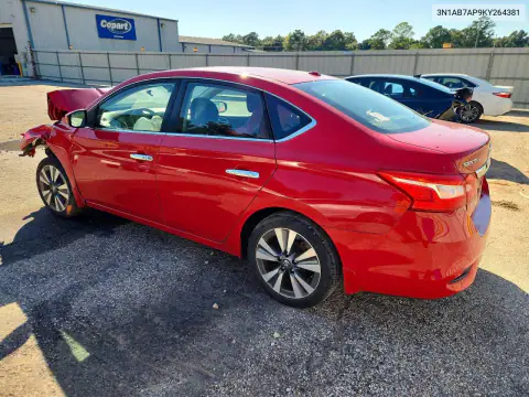 3N1AB7AP9KY264381 — 2019 Nissan Sentra, фото 2 с аукциона Copart, Передняя часть