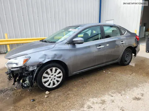 3N1AB7APXKY206201 — 2019 Nissan Sentra, Передняя часть, фото до ремонта