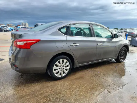 2019 Nissan Sentra S VIN 3N1AB7APXKY206201 фото 3
