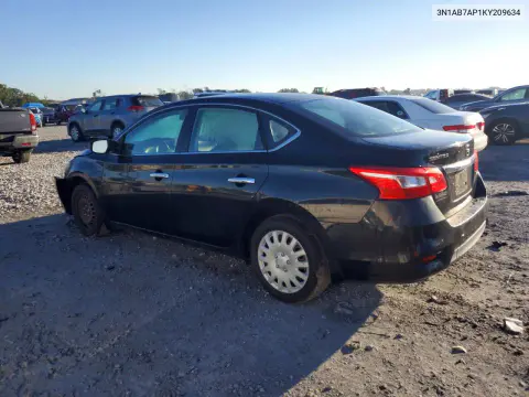 2019 Nissan Sentra S VIN 3N1AB7AP1KY209634 фото 2