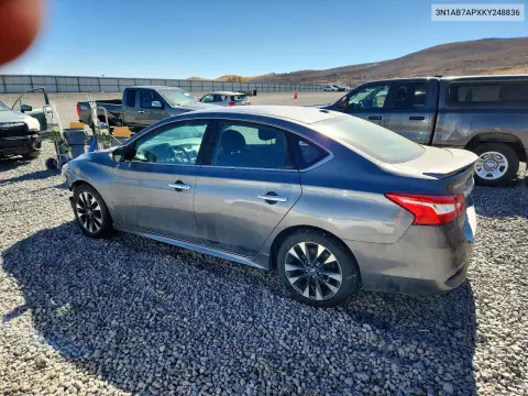 2019 Nissan Sentra Sr VIN 3N1AB7APXKY248836 фото 2