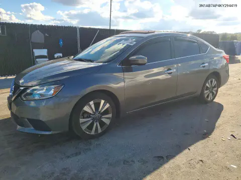 3N1AB7AP4KY294419 — 2019 Nissan Sentra, Сторона, фото до ремонта