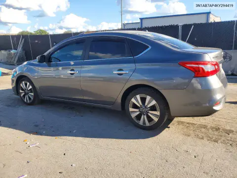2019 Nissan Sentra Sv VIN 3N1AB7AP4KY294419 фото 2