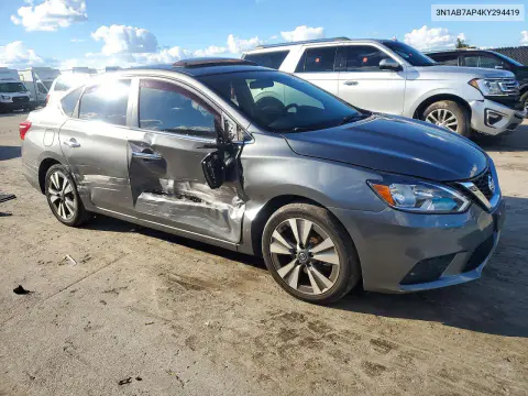 2019 Nissan Sentra Sv VIN 3N1AB7AP4KY294419 фото 4