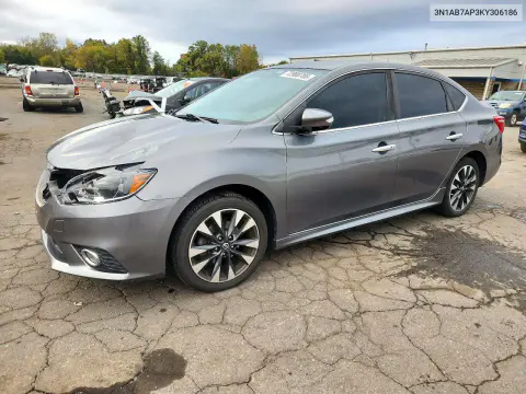 3N1AB7AP3KY306186 — 2019 Nissan Sentra, Передняя часть, фото до ремонта