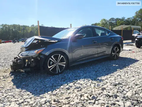 3N1AB8DV5LY307700 — 2020 Nissan Sentra, Передняя часть, фото до ремонта