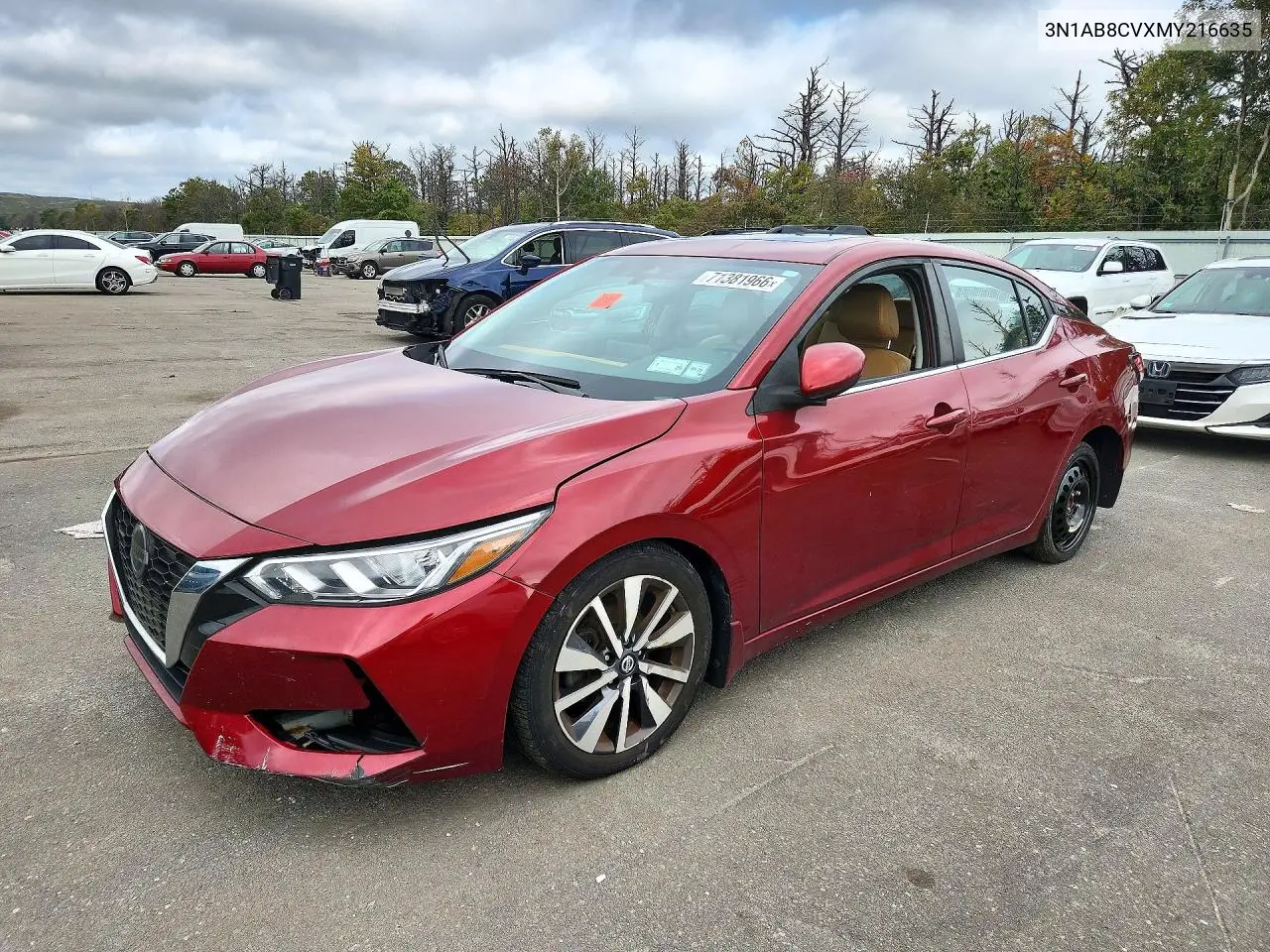 2021 Nissan Sentra Sv VIN 3N1AB8CVXMY216635 фото 1
