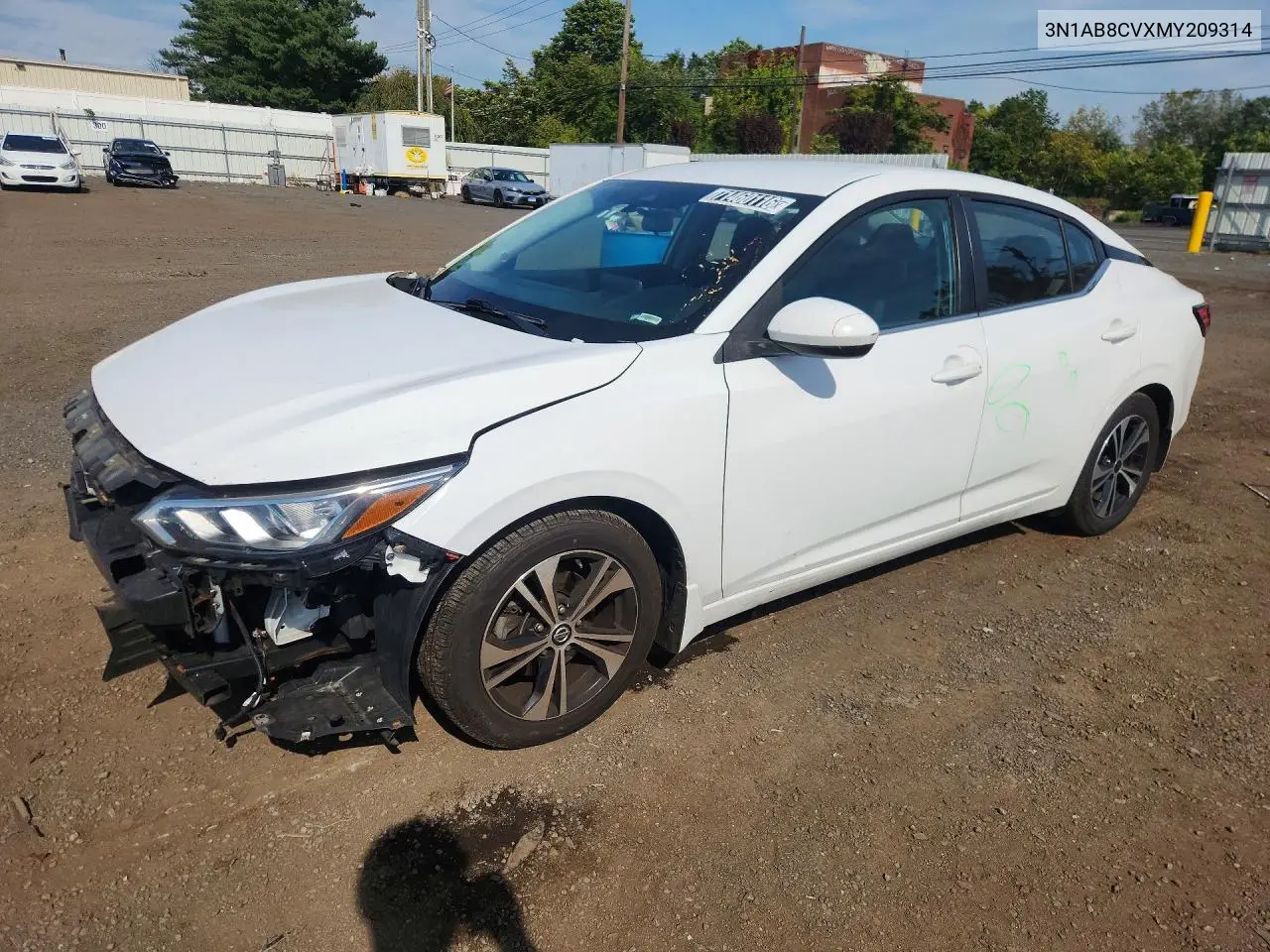 2021 Nissan Sentra Sv VIN 3N1AB8CVXMY209314 фото 1