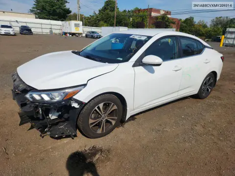 3N1AB8CVXMY209314 — 2021 Nissan Sentra, Передняя часть, фото до ремонта
